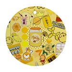 Marillo Pastel Zkt, Aesthetic, Stickers, Yellow Ornament (Round)