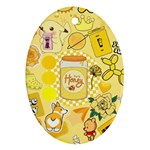 Marillo Pastel Zkt, Aesthetic, Stickers, Yellow Ornament (Oval)