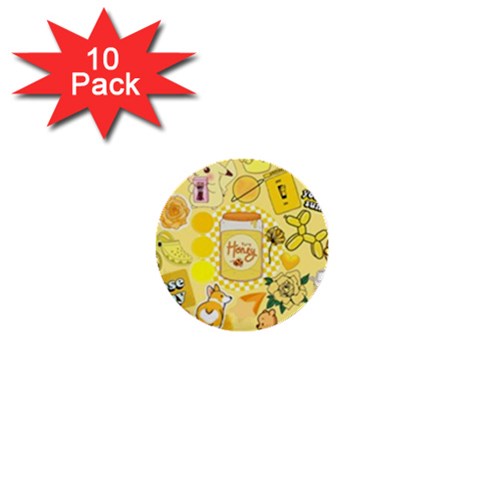 Marillo Pastel Zkt, Aesthetic, Stickers, Yellow 1  Mini Buttons (10 pack)  from ArtsNow.com Front