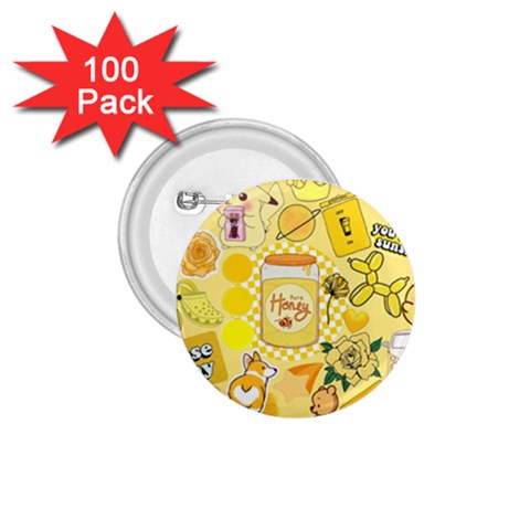 Marillo Pastel Zkt, Aesthetic, Stickers, Yellow 1.75  Buttons (100 pack)  from ArtsNow.com Front