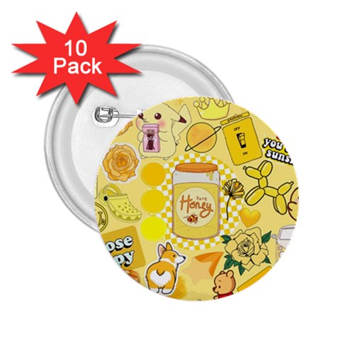 Marillo Pastel Zkt, Aesthetic, Stickers, Yellow 2.25  Buttons (10 pack)  from ArtsNow.com Front