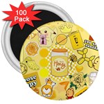 Marillo Pastel Zkt, Aesthetic, Stickers, Yellow 3  Magnets (100 pack)