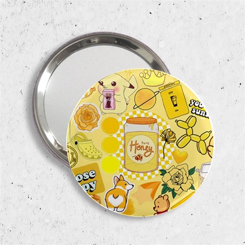 Marillo Pastel Zkt, Aesthetic, Stickers, Yellow 2.25  Handbag Mirrors from ArtsNow.com Front