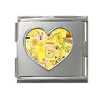 Marillo Pastel Zkt, Aesthetic, Stickers, Yellow Mega Link Heart Italian Charm (18mm)