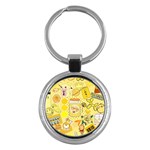 Marillo Pastel Zkt, Aesthetic, Stickers, Yellow Key Chain (Round)