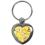 Marillo Pastel Zkt, Aesthetic, Stickers, Yellow Key Chain (Heart)