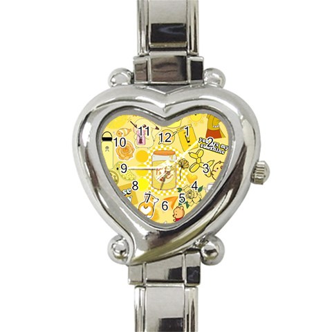 Marillo Pastel Zkt, Aesthetic, Stickers, Yellow Heart Italian Charm Watch from ArtsNow.com Front