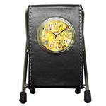 Marillo Pastel Zkt, Aesthetic, Stickers, Yellow Pen Holder Desk Clock