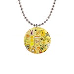 Marillo Pastel Zkt, Aesthetic, Stickers, Yellow 1  Button Necklace