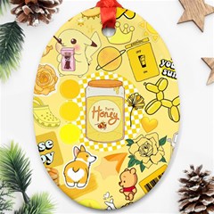 Marillo Pastel Zkt, Aesthetic, Stickers, Yellow Oval Ornament (Two Sides) from ArtsNow.com Front