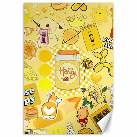 Marillo Pastel Zkt, Aesthetic, Stickers, Yellow Canvas 12  x 18  from ArtsNow.com 11.88 x17.36  Canvas - 1