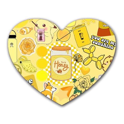 Marillo Pastel Zkt, Aesthetic, Stickers, Yellow Heart Mousepad from ArtsNow.com Front