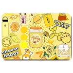 Marillo Pastel Zkt, Aesthetic, Stickers, Yellow Large Doormat