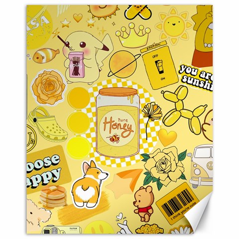 Marillo Pastel Zkt, Aesthetic, Stickers, Yellow Canvas 11  x 14  from ArtsNow.com 10.95 x13.48  Canvas - 1