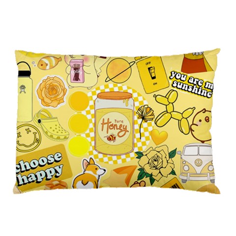 Marillo Pastel Zkt, Aesthetic, Stickers, Yellow Pillow Case from ArtsNow.com 26.62 x18.9  Pillow Case