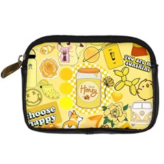 Marillo Pastel Zkt, Aesthetic, Stickers, Yellow Digital Camera Leather Case from ArtsNow.com Front