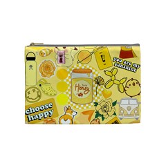 Marillo Pastel Zkt, Aesthetic, Stickers, Yellow Cosmetic Bag (Medium) from ArtsNow.com Front