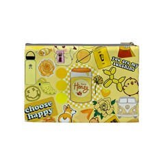 Marillo Pastel Zkt, Aesthetic, Stickers, Yellow Cosmetic Bag (Medium) from ArtsNow.com Back