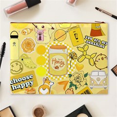 Marillo Pastel Zkt, Aesthetic, Stickers, Yellow Cosmetic Bag (XL) from ArtsNow.com Back