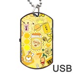 Marillo Pastel Zkt, Aesthetic, Stickers, Yellow Dog Tag USB Flash (One Side)