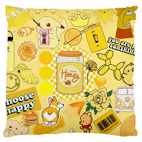 Marillo Pastel Zkt, Aesthetic, Stickers, Yellow Large Cushion Case (Two Sides) from ArtsNow.com Front