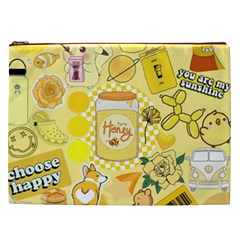 Marillo Pastel Zkt, Aesthetic, Stickers, Yellow Cosmetic Bag (XXL) from ArtsNow.com Front