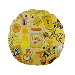 Marillo Pastel Zkt, Aesthetic, Stickers, Yellow Standard 15  Premium Round Cushions from ArtsNow.com Front