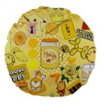 Marillo Pastel Zkt, Aesthetic, Stickers, Yellow Large 18  Premium Round Cushions