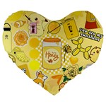 Marillo Pastel Zkt, Aesthetic, Stickers, Yellow Large 19  Premium Heart Shape Cushions