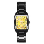 Marillo Pastel Zkt, Aesthetic, Stickers, Yellow Stainless Steel Barrel Watch