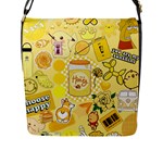 Marillo Pastel Zkt, Aesthetic, Stickers, Yellow Flap Closure Messenger Bag (L)