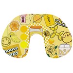 Marillo Pastel Zkt, Aesthetic, Stickers, Yellow Travel Neck Pillow