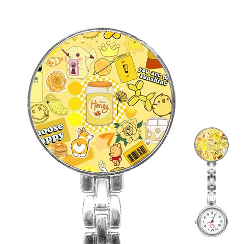 Marillo Pastel Zkt, Aesthetic, Stickers, Yellow Stainless Steel Nurses Watch from ArtsNow.com Front