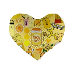 Marillo Pastel Zkt, Aesthetic, Stickers, Yellow Standard 16  Premium Flano Heart Shape Cushions from ArtsNow.com Front