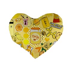 Marillo Pastel Zkt, Aesthetic, Stickers, Yellow Standard 16  Premium Flano Heart Shape Cushions from ArtsNow.com Back