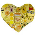 Marillo Pastel Zkt, Aesthetic, Stickers, Yellow Large 19  Premium Flano Heart Shape Cushions