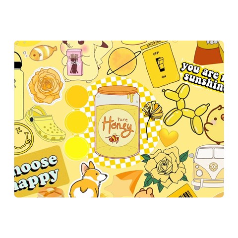 Marillo Pastel Zkt, Aesthetic, Stickers, Yellow Two Sides Premium Plush Fleece Blanket (Mini) from ArtsNow.com 35 x27  Blanket Back