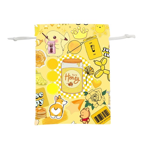 Marillo Pastel Zkt, Aesthetic, Stickers, Yellow Lightweight Drawstring Pouch (S) from ArtsNow.com Front