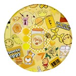 Marillo Pastel Zkt, Aesthetic, Stickers, Yellow Round Glass Fridge Magnet (4 pack)