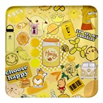 Marillo Pastel Zkt, Aesthetic, Stickers, Yellow Square Glass Fridge Magnet (4 pack)