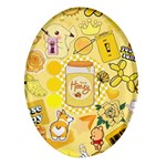 Marillo Pastel Zkt, Aesthetic, Stickers, Yellow Oval Glass Fridge Magnet (4 pack)