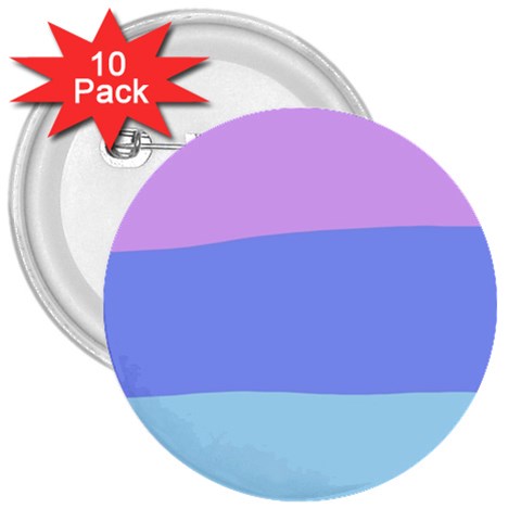 Pastel Colour, Blue, Lilac, Orange, Pastel, Pink, Romance 3  Buttons (10 pack)  from ArtsNow.com Front