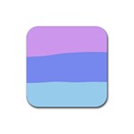 Pastel Colour, Blue, Lilac, Orange, Pastel, Pink, Romance Rubber Coaster (Square)