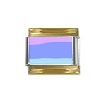 Pastel Colour, Blue, Lilac, Orange, Pastel, Pink, Romance Gold Trim Italian Charm (9mm)