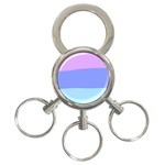 Pastel Colour, Blue, Lilac, Orange, Pastel, Pink, Romance 3-Ring Key Chain