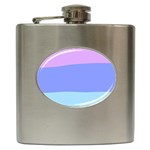 Pastel Colour, Blue, Lilac, Orange, Pastel, Pink, Romance Hip Flask (6 oz)