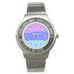 Pastel Colour, Blue, Lilac, Orange, Pastel, Pink, Romance Stainless Steel Watch