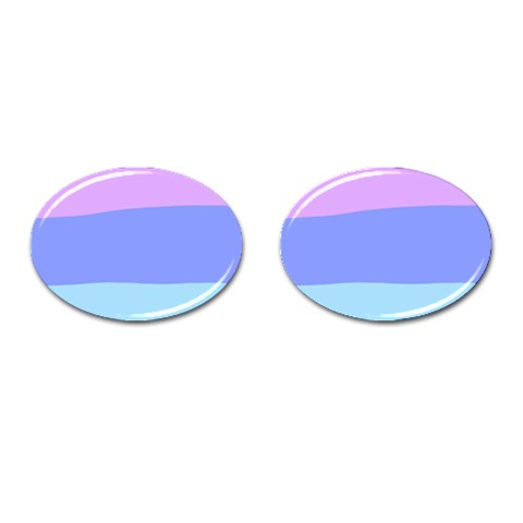 Pastel Colour, Blue, Lilac, Orange, Pastel, Pink, Romance Cufflinks (Oval) from ArtsNow.com Front(Pair)