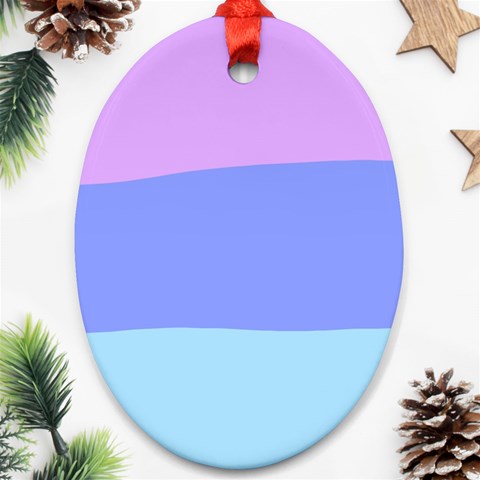 Pastel Colour, Blue, Lilac, Orange, Pastel, Pink, Romance Oval Ornament (Two Sides) from ArtsNow.com Back