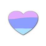 Pastel Colour, Blue, Lilac, Orange, Pastel, Pink, Romance Rubber Heart Coaster (4 pack)